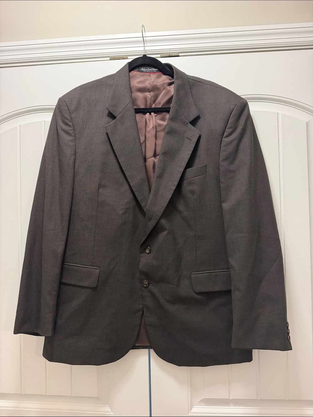Men's Tailored Brown Single-Breasted Suit Jacket
